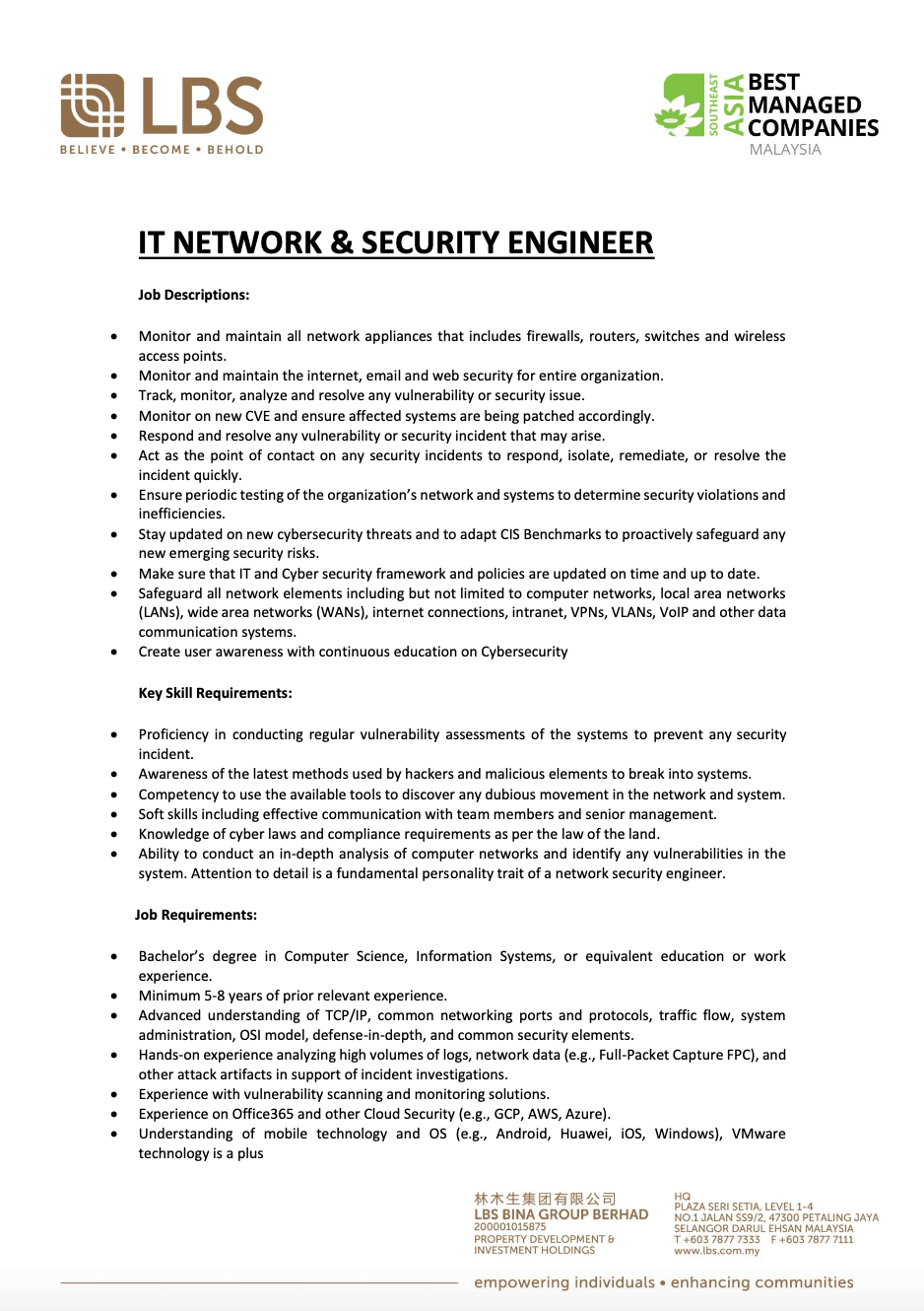 IT Network & Security Engineer 